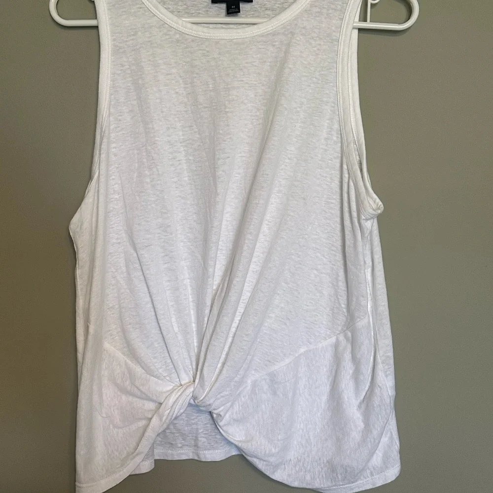 J. Crew White Twist-Knot Sleeveless Tank - Picture 1 of 4
